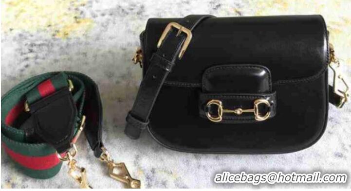 Famous Brand Gucci Horsebit 1955 mini bag 658574 Black