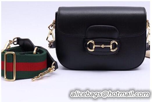 Famous Brand Gucci Horsebit 1955 mini bag 658574 Black