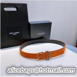 Well Crafted YSL Leather 30MM BELT 0237