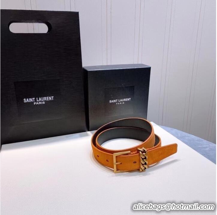 Well Crafted YSL Leather 30MM BELT 0237