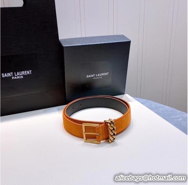 Well Crafted YSL Leather 30MM BELT 0237