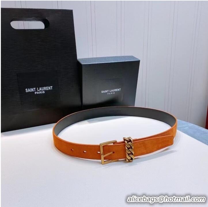 Well Crafted YSL Leather 30MM BELT 0237