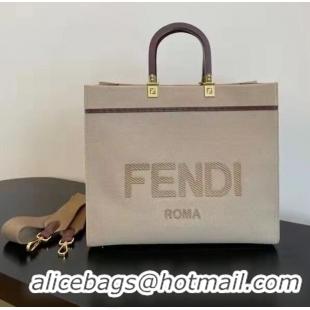 Popular Style FENDI SUNSHINE Shopper Bag 8BH371 Light Gray