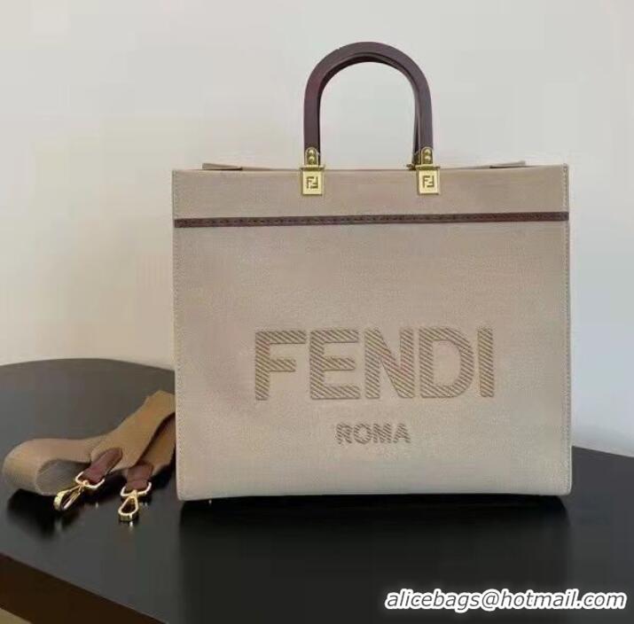 Popular Style FENDI SUNSHINE Shopper Bag 8BH371 Light Gray