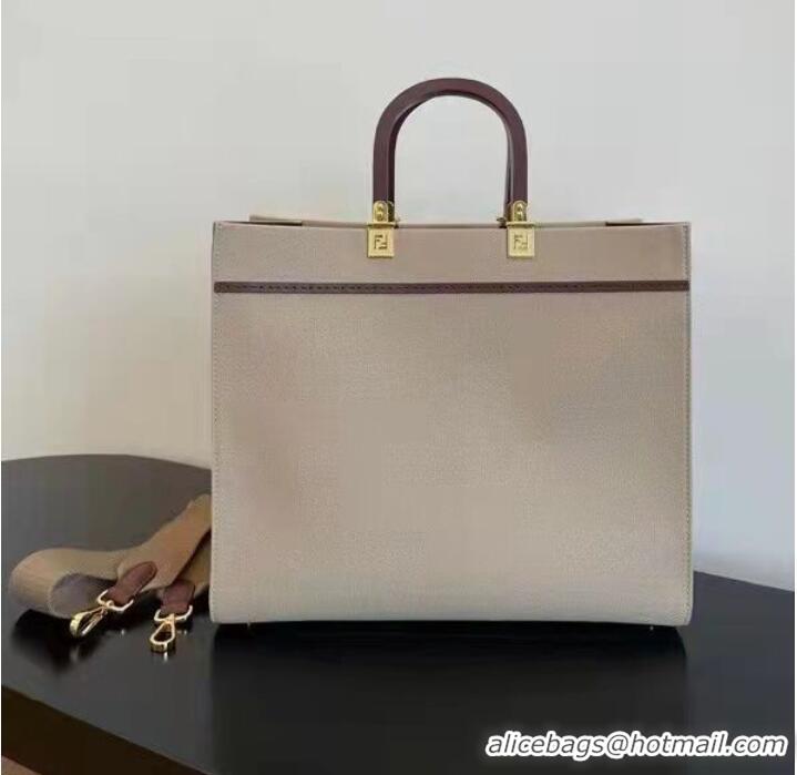 Popular Style FENDI SUNSHINE Shopper Bag 8BH371 Light Gray