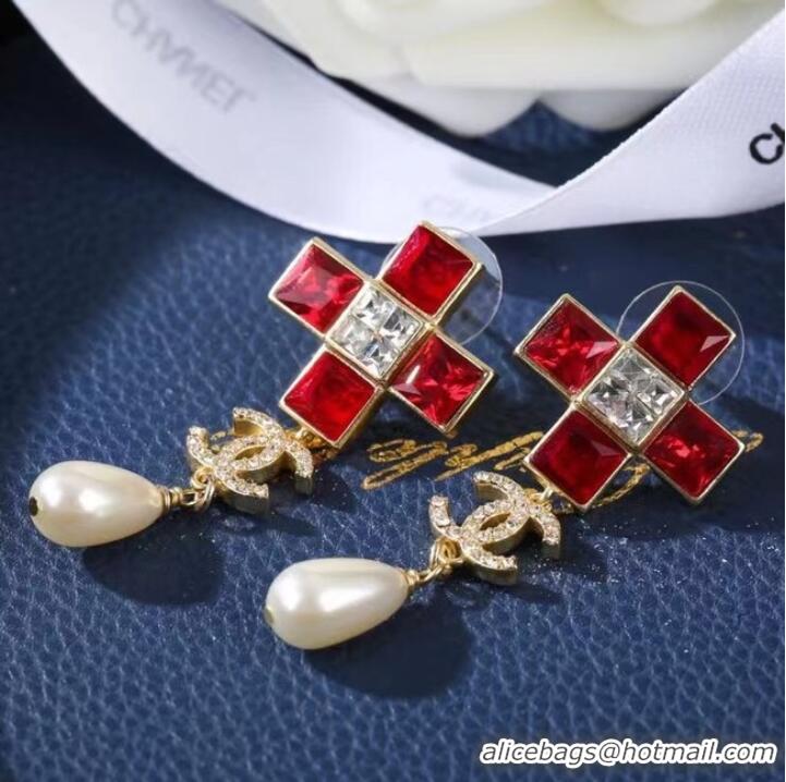 Luxury Discount Chanel Earrings CE7468 Red