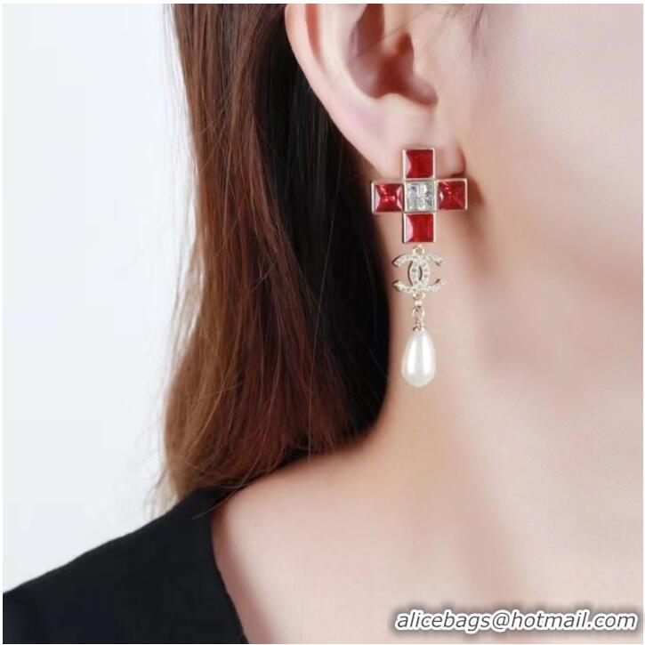 Luxury Discount Chanel Earrings CE7468 Red