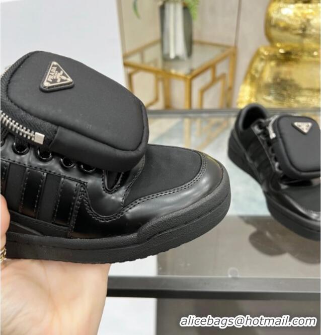 Best Product Prada x Adidas Silky Calfskin Sneakers with Pouch 011388 Black