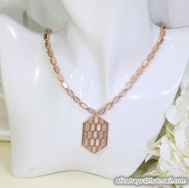 Well Crafted BVLGARI Necklace CE7591 Rose Gold