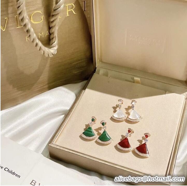 Famous Brand BVLGARI Earrings CE7597 Green