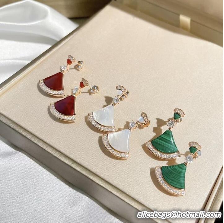 Famous Brand BVLGARI Earrings CE7597 Green