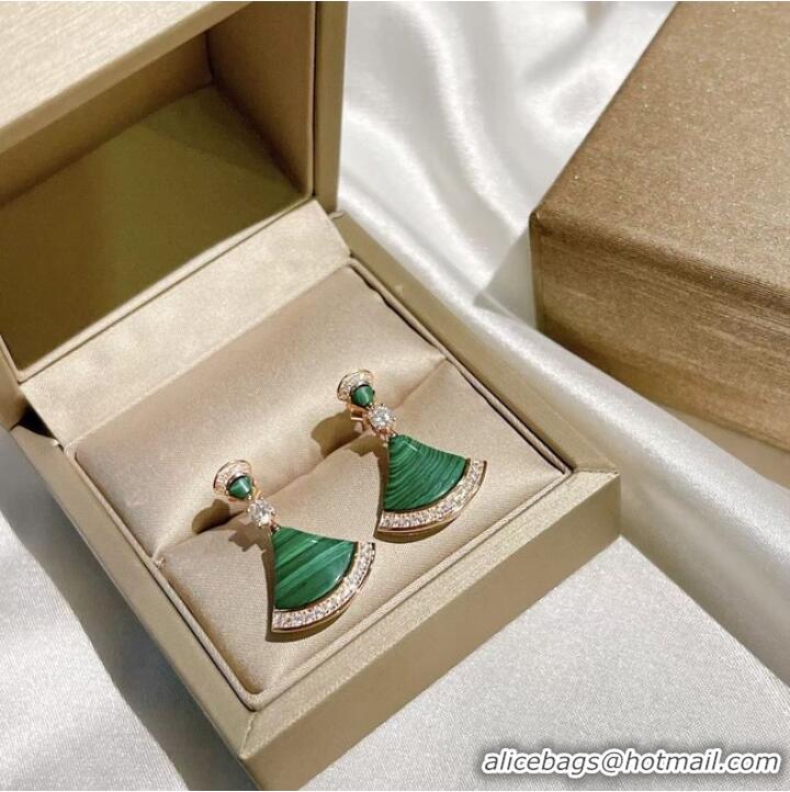 Famous Brand BVLGARI Earrings CE7597 Green