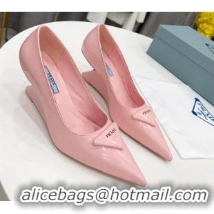 Fashion Prada Brush Leather Pumps 6.5cm Pink 011429