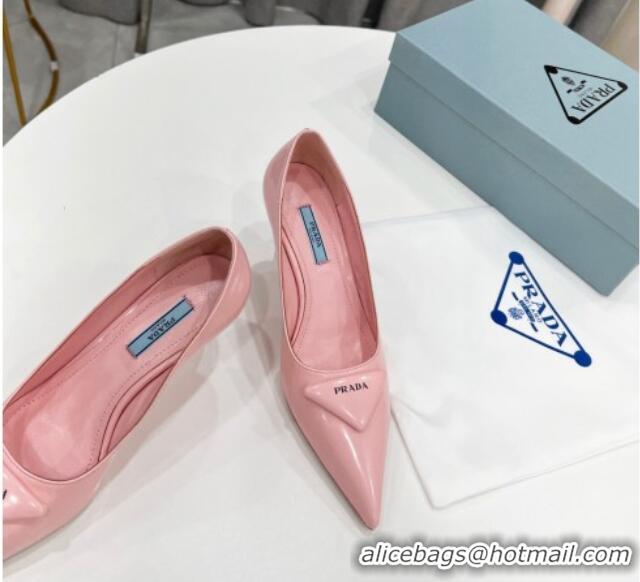 Fashion Prada Brush Leather Pumps 6.5cm Pink 011429