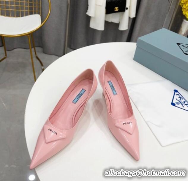 Fashion Prada Brush Leather Pumps 6.5cm Pink 011429