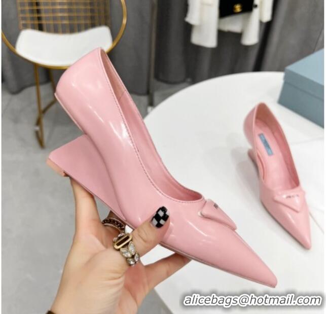 Fashion Prada Brush Leather Pumps 6.5cm Pink 011429