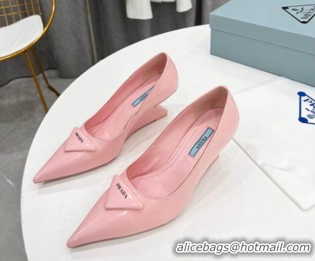 Fashion Prada Brush Leather Pumps 6.5cm Pink 011429