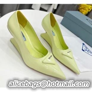 Purchase Prada Brush Leather Pumps 6.5cm Yellow 011430