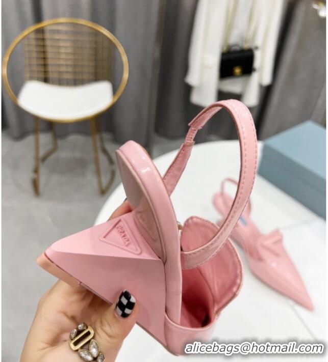 Stylish Prada Brush Leather Slingback Pumps 6.5cm 011432 Pink