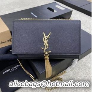 Discount YSL KATE MEDIUM WITH TASSEL IN GRAIN DE POUDRE EMBOSSED LEATHER 354119B black