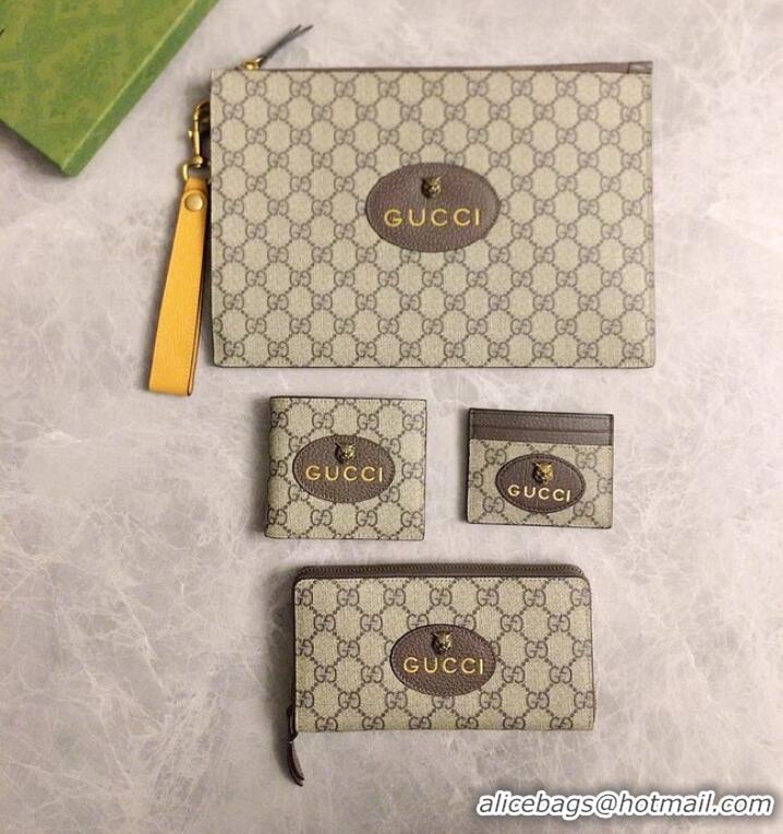 Top Quality Gucci Neo Vintage GG Supreme card case 597557 Brown