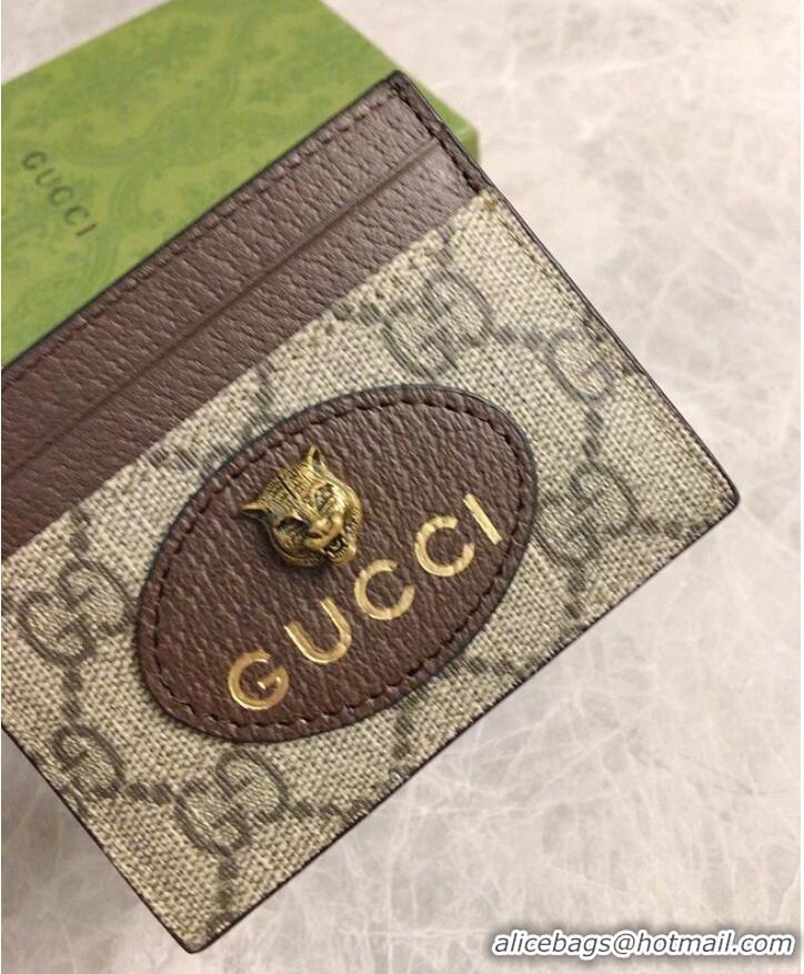 Top Quality Gucci Neo Vintage GG Supreme card case 597557 Brown