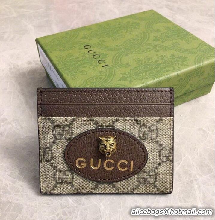 Top Quality Gucci Neo Vintage GG Supreme card case 597557 Brown