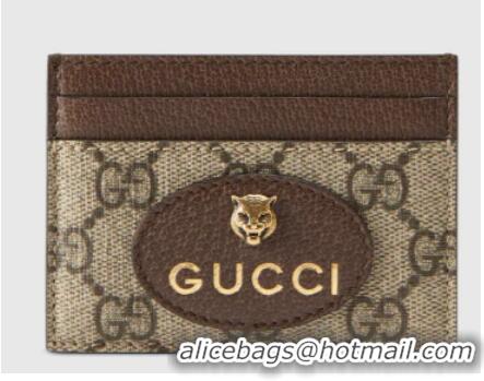 Top Quality Gucci Neo Vintage GG Supreme card case 597557 Brown