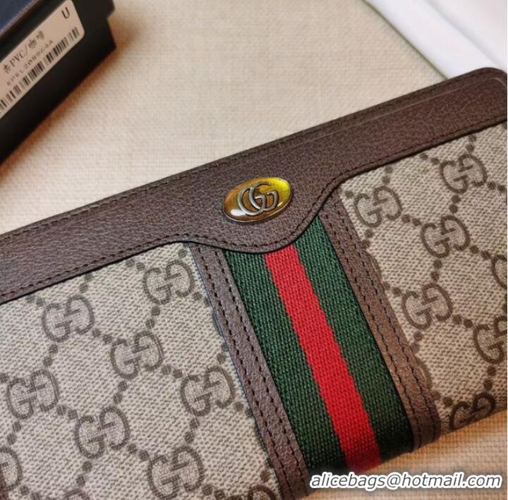 Spot Bulk Gucci Horsebit 1955 zip around wallet 597612 BROWN