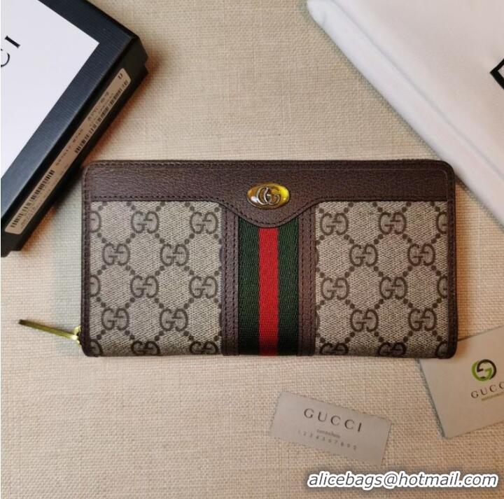 Spot Bulk Gucci Horsebit 1955 zip around wallet 597612 BROWN