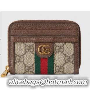 Promotional Gucci Ophidia GG card case wallet 658552 brown