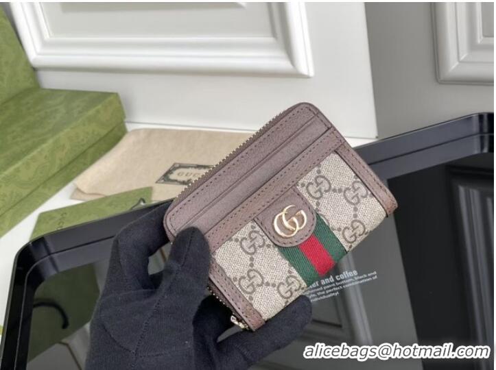 Promotional Gucci Ophidia GG card case wallet 658552 brown