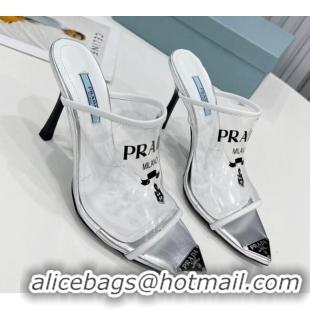 Classic Hot Prada TPU Rubber High Heel Mules 10cm 021643 White