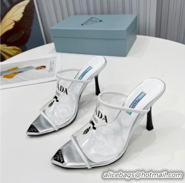 Classic Hot Prada TPU Rubber High Heel Mules 10cm 021643 White