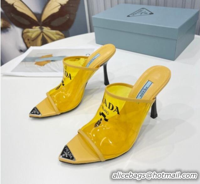 Low Price Prada TPU Rubber High Heel Mules 10cm 021643 Yellow