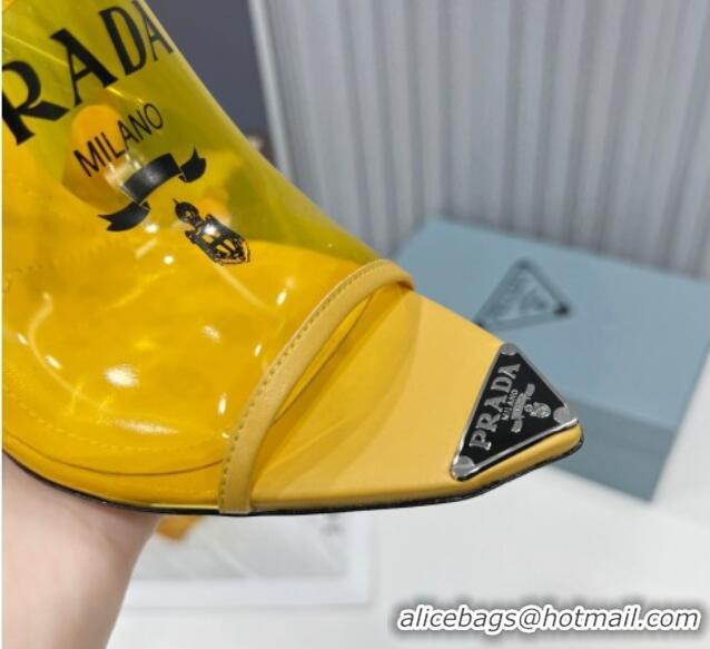 Low Price Prada TPU Rubber High Heel Mules 10cm 021643 Yellow