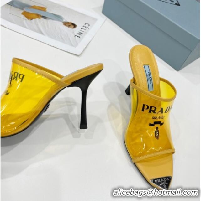 Low Price Prada TPU Rubber High Heel Mules 10cm 021643 Yellow