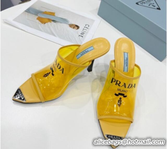 Low Price Prada TPU Rubber High Heel Mules 10cm 021643 Yellow