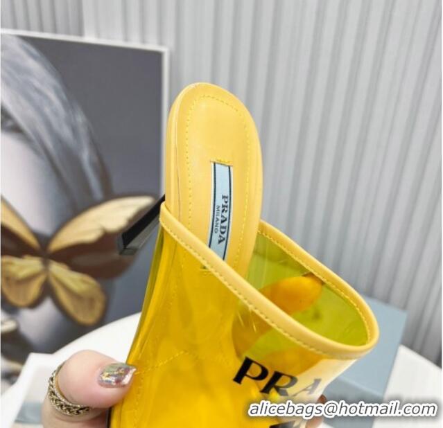 Low Price Prada TPU Rubber High Heel Mules 10cm 021643 Yellow