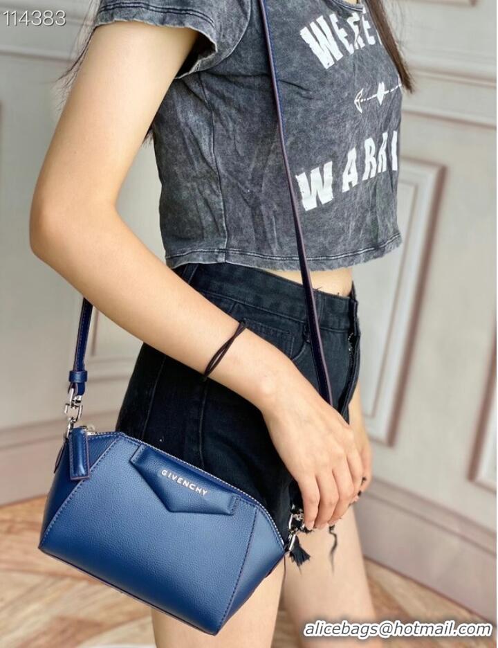 Famous Brand GIVENCHY Original Leather Shoulder Bag 1870 dark blue