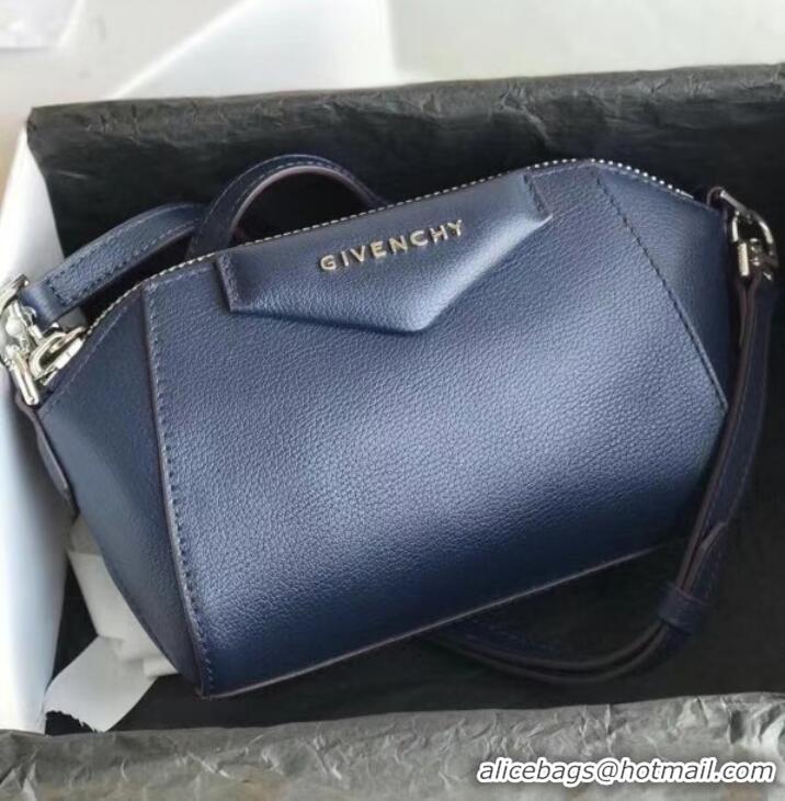 Famous Brand GIVENCHY Original Leather Shoulder Bag 1870 dark blue