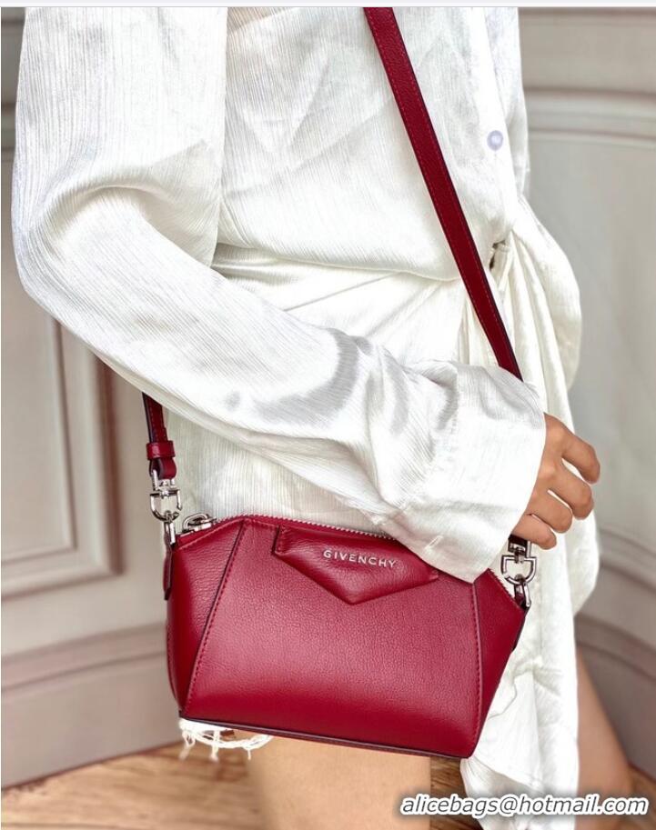 Good Product GIVENCHY Original Leather Shoulder Bag 1870 Burgundy