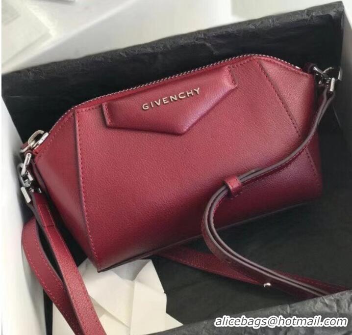 Good Product GIVENCHY Original Leather Shoulder Bag 1870 Burgundy