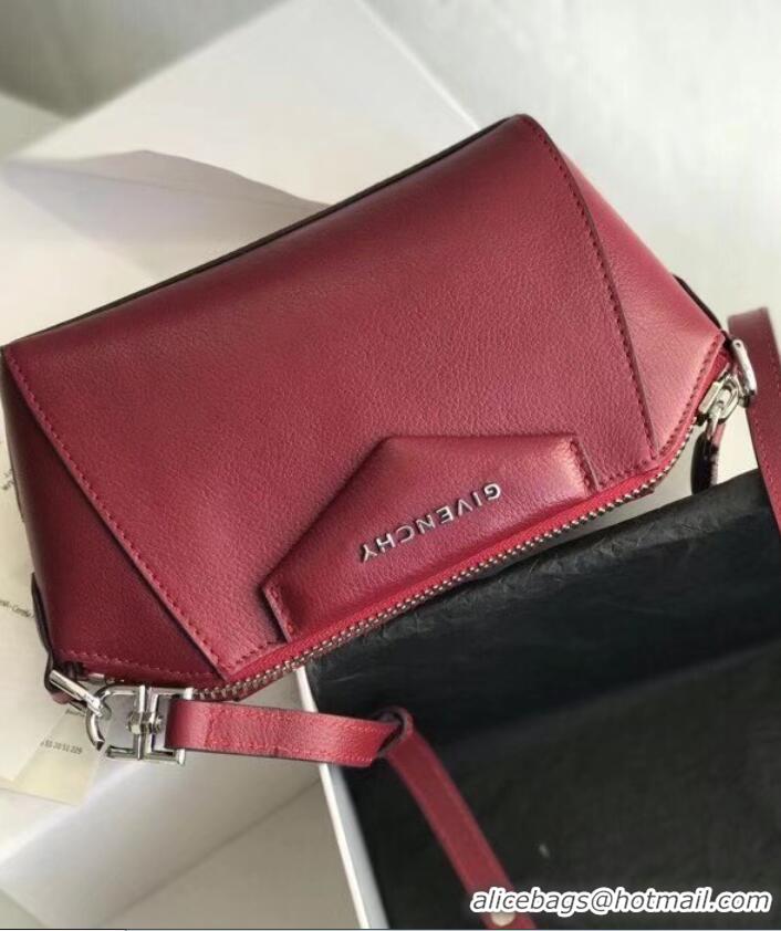 Good Product GIVENCHY Original Leather Shoulder Bag 1870 Burgundy