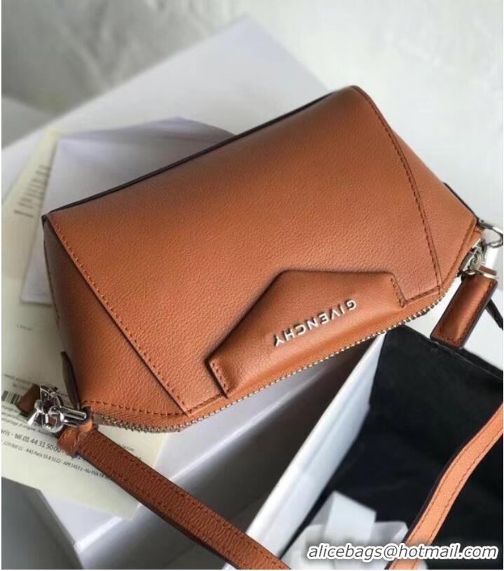 Famous Brand GIVENCHY Original Leather Shoulder Bag 1870 brown