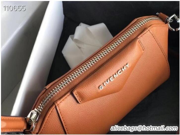 Famous Brand GIVENCHY Original Leather Shoulder Bag 1870 brown