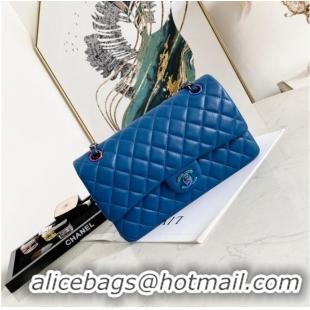 Pretty Style Chanel Flap Lambskin Shoulder Bag 1112 Electro optic blue