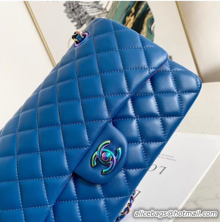 Pretty Style Chanel Flap Lambskin Shoulder Bag 1112 Electro optic blue