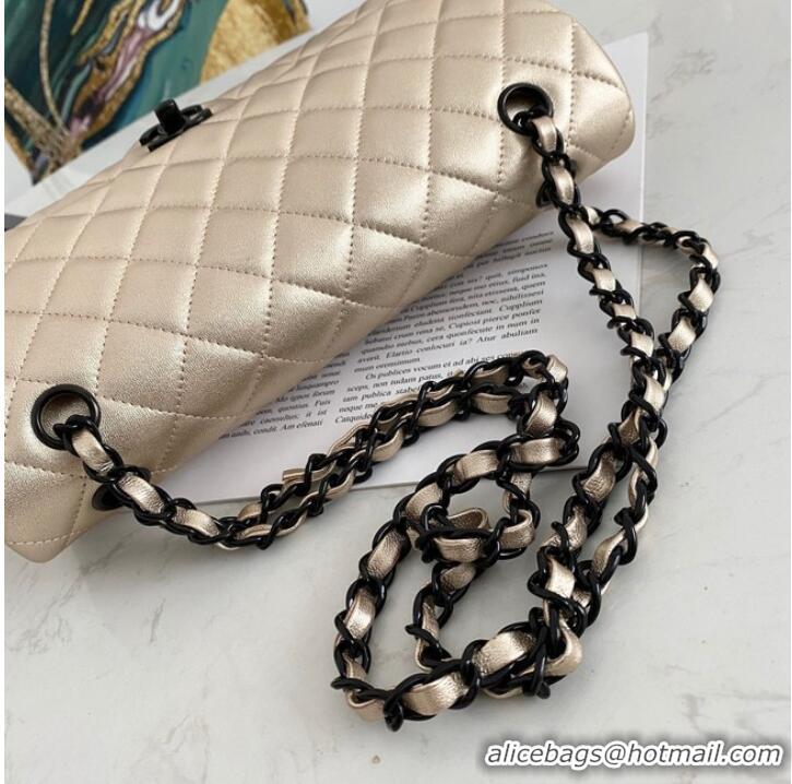 Good Quality Chanel Flap Lambskin Shoulder Bag 1112 gold