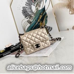 Well Crafted Chanel Flap Lambskin Shoulder Bag 1115 gold